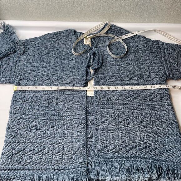 Current Elliott Blue Cable Knit Fringe Sweater Open Front, New w/ Tags, Size 0 - Picture 12 of 12